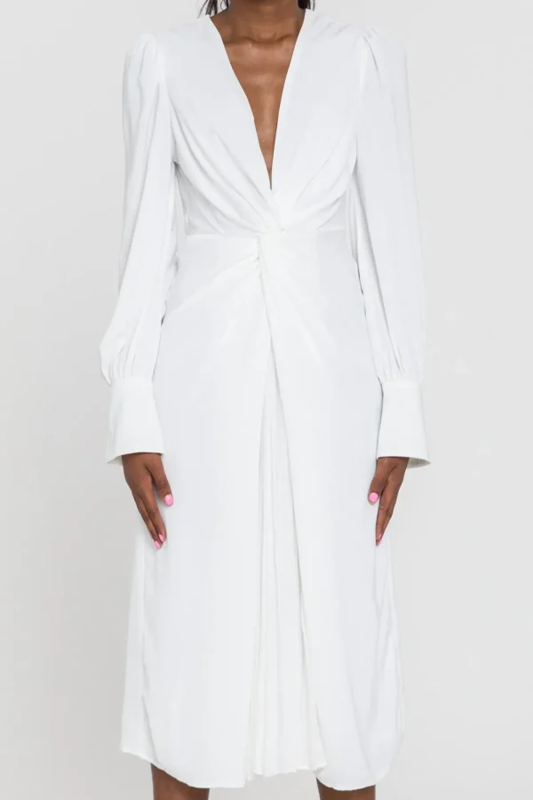 ENDLESS ROSE Tops*- Twist Front Midi Dress IVORY