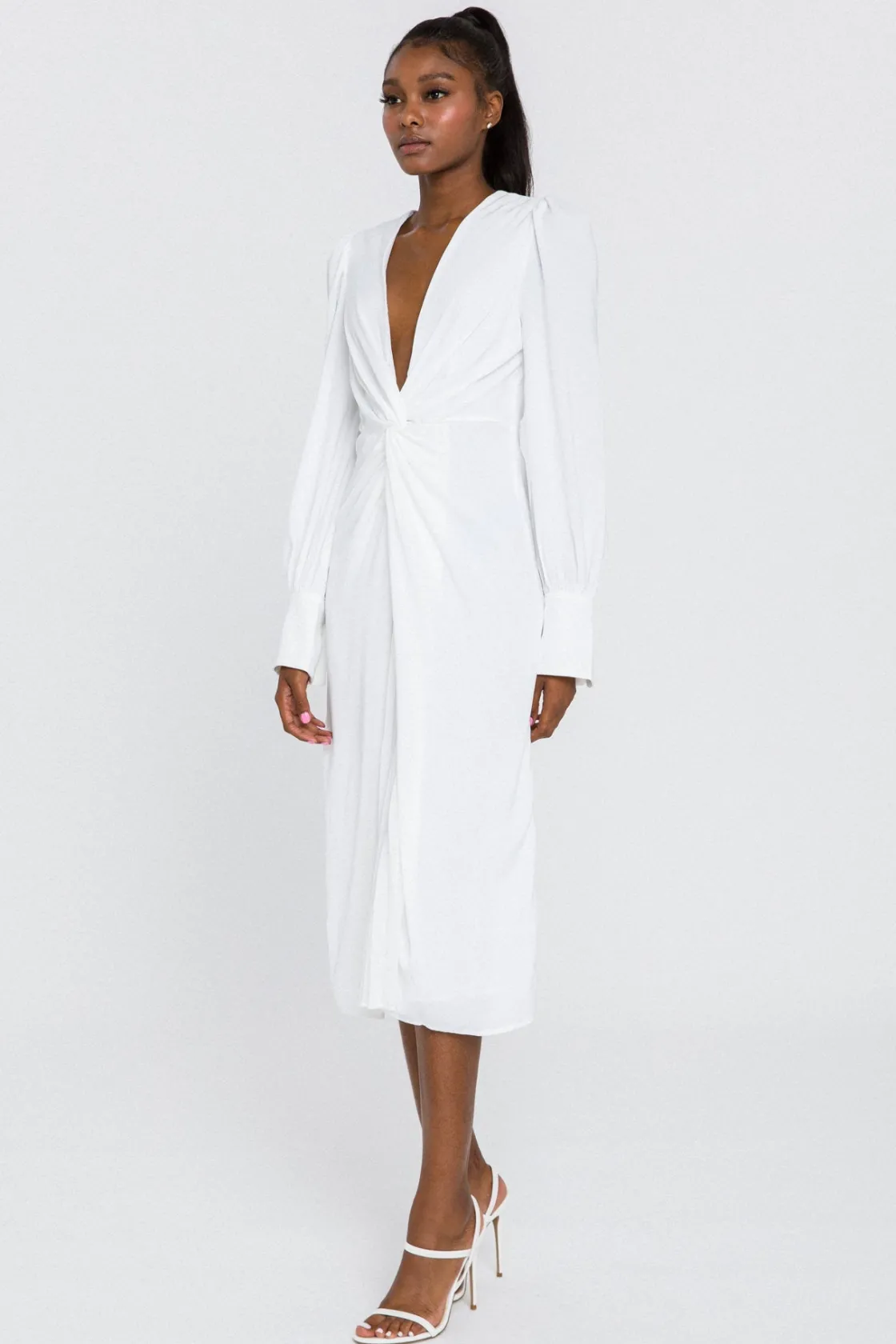 endless_rose__twist_front_1.webp ENDLESS ROSE Tops*- Twist Front Midi Dress IVORY