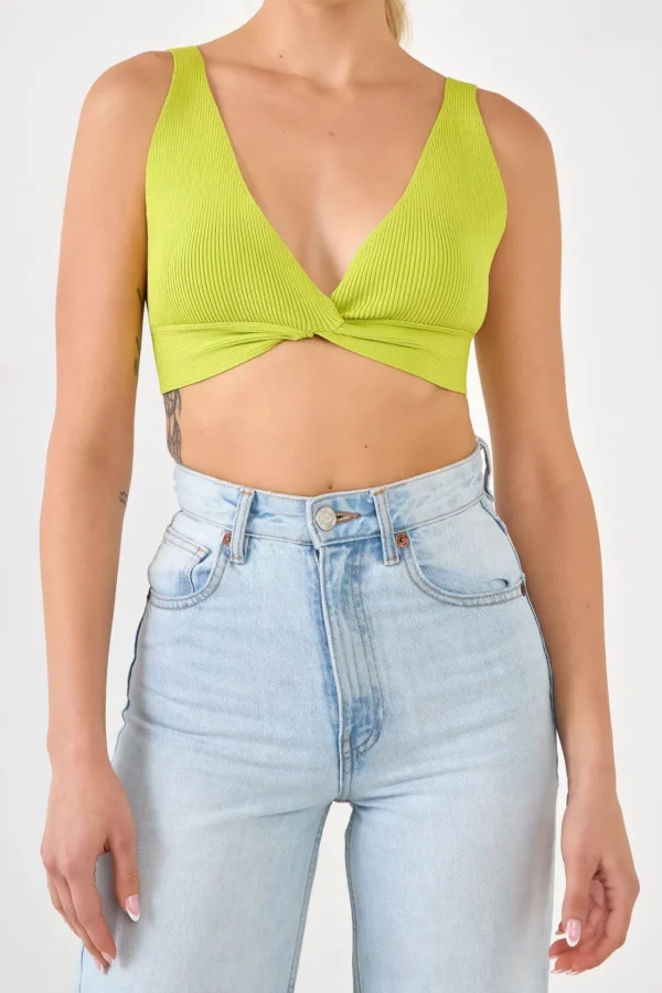 ENDLESS ROSE Tops*- Twisted Ribbed Bralette