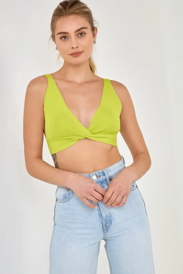 ENDLESS ROSE Tops*- Twisted Ribbed Bralette