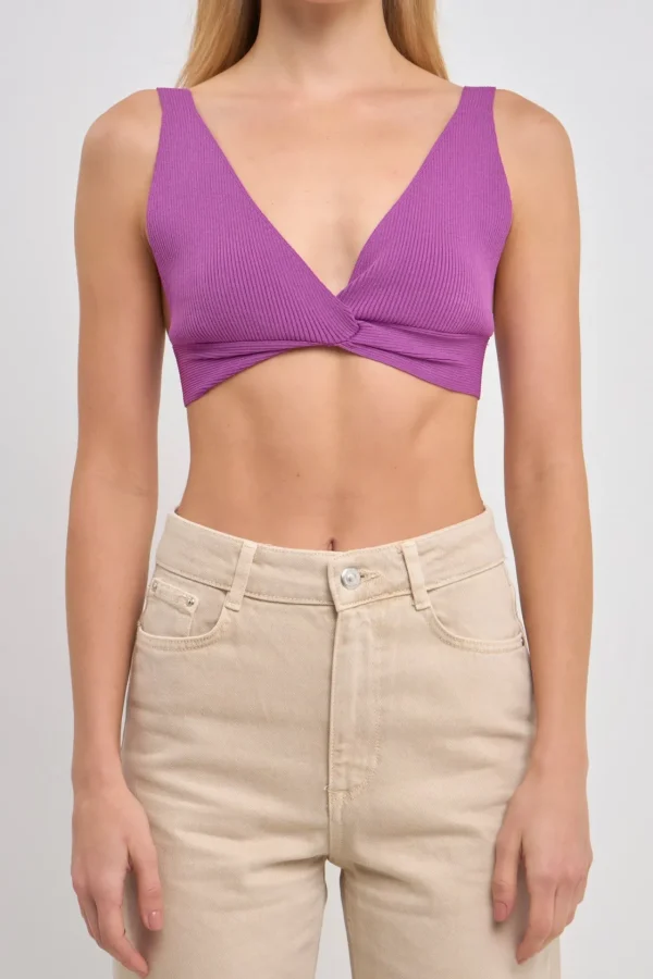 ENDLESS ROSE Tops*- Twisted Ribbed Bralette