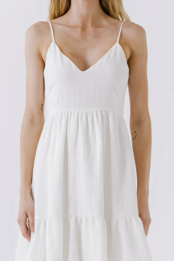 ENDLESS ROSE Tops*- Two Tiered Midi Dress OFFWHITE