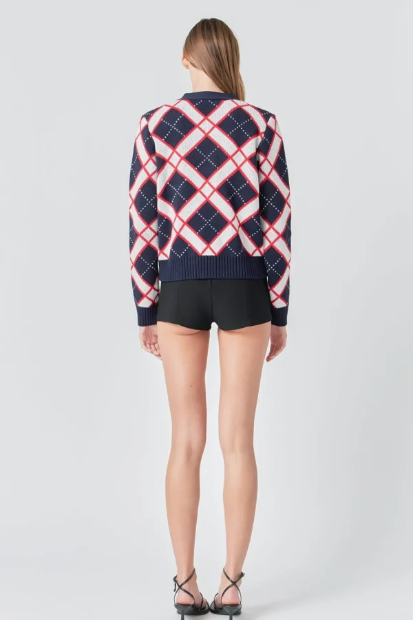 ENDLESS ROSE Cardigans | Tops*- V neck Cardigan NAVYMULTI