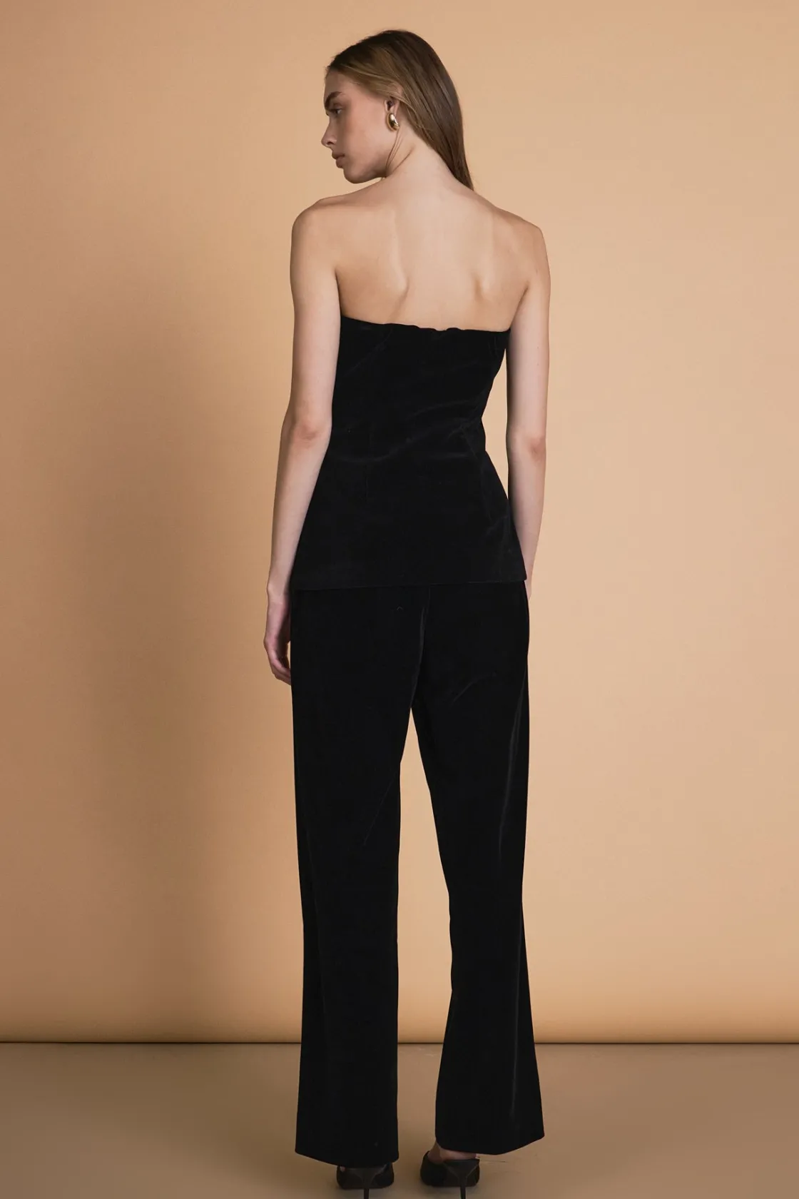 endless_rose__velvet_high_2.webp ENDLESS ROSE Pants | Tops*- Velvet High Waisted Trousers BLACK