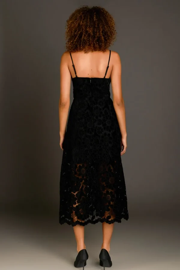 ENDLESS ROSE Lace Dresses | Tops*- Velvet Lace Midi Dress