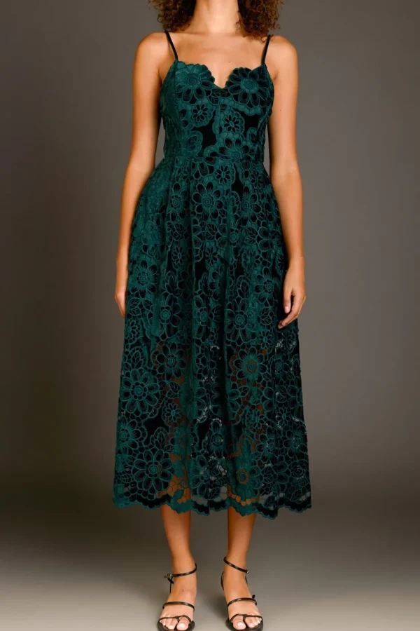 ENDLESS ROSE Lace Dresses | Tops*- Velvet Lace Midi Dress