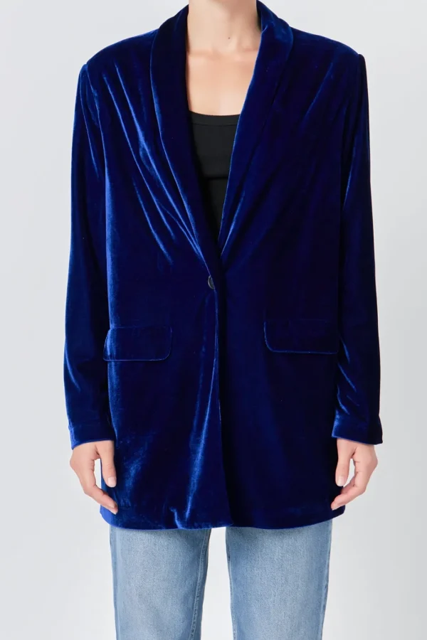 ENDLESS ROSE Blazers | Tops*- Velvet Loose Fit Blazer