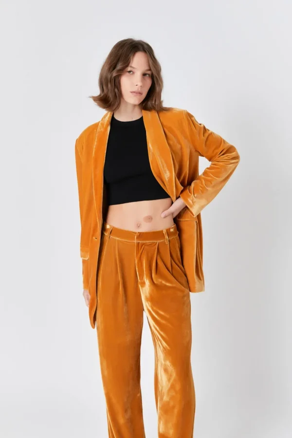 ENDLESS ROSE Blazers | Tops*- Velvet Loose Fit Blazer