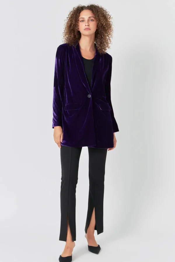 ENDLESS ROSE Blazers | Tops*- Velvet Loose Fit Blazer