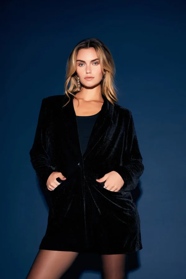 ENDLESS ROSE Blazers | Tops*- Velvet Loose Fit Blazer