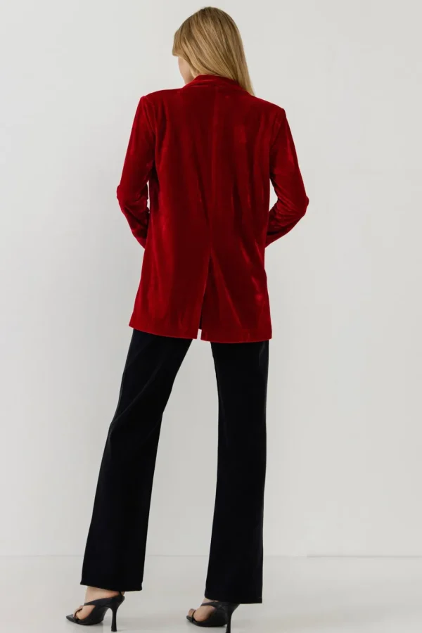 ENDLESS ROSE Blazers | Tops*- Velvet Loose Fit Blazer