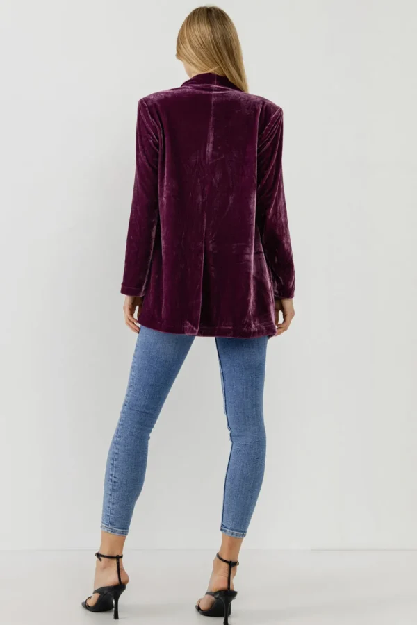 ENDLESS ROSE Blazers | Tops*- Velvet Loose Fit Blazer