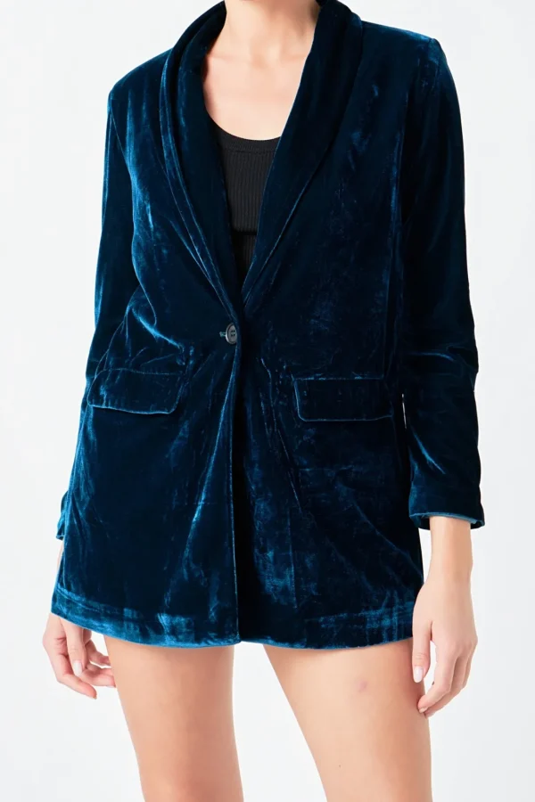 ENDLESS ROSE Blazers | Tops*- Velvet Loose Fit Blazer