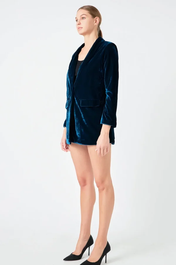ENDLESS ROSE Blazers | Tops*- Velvet Loose Fit Blazer
