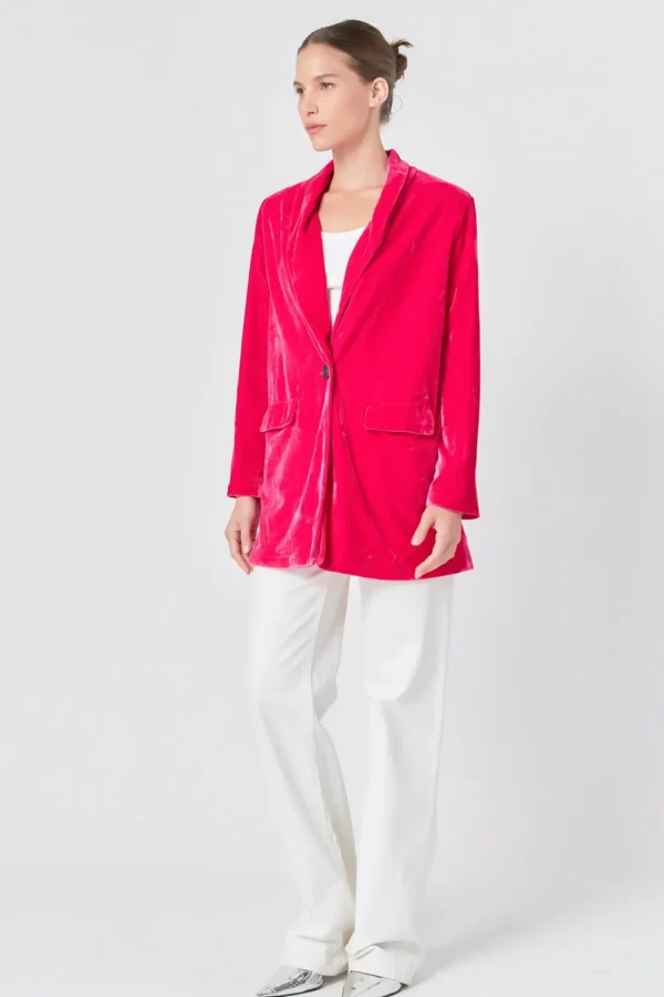 ENDLESS ROSE Blazers | Tops*- Velvet Loose Fit Blazer