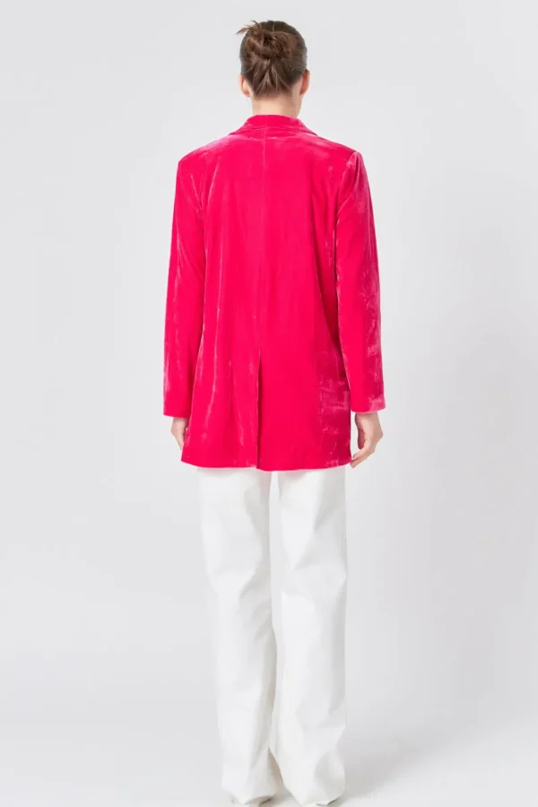ENDLESS ROSE Blazers | Tops*- Velvet Loose Fit Blazer