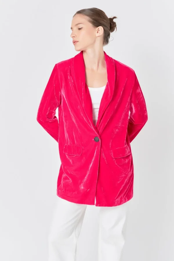 ENDLESS ROSE Blazers | Tops*- Velvet Loose Fit Blazer