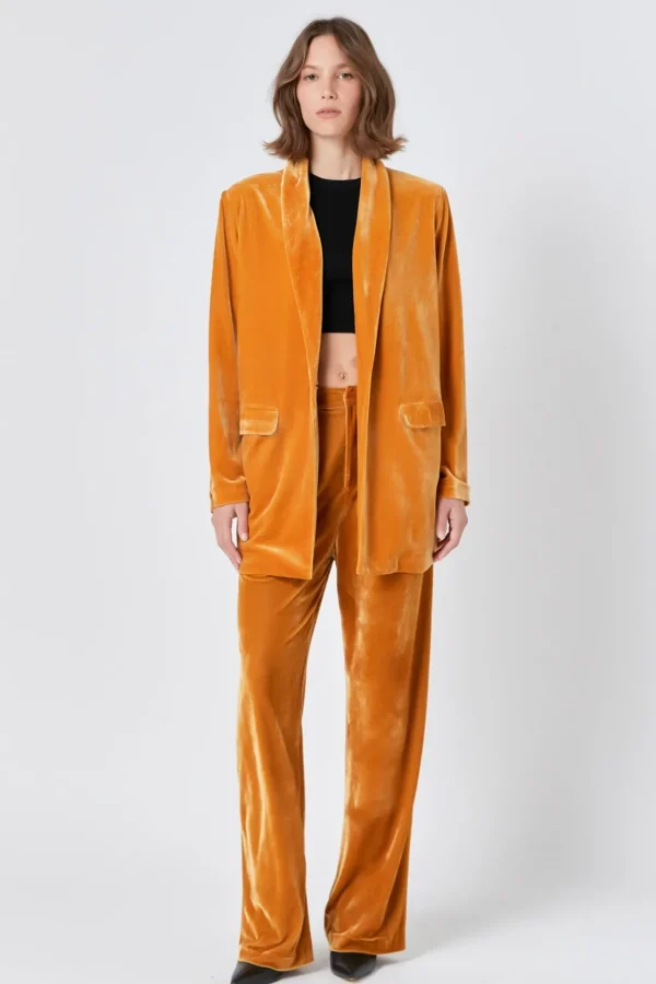 ENDLESS ROSE Blazers | Tops*- Velvet Loose Fit Blazer