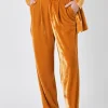 ENDLESS ROSE Pants | Tops*- Velvet Wide Leg Pants YELLOW
