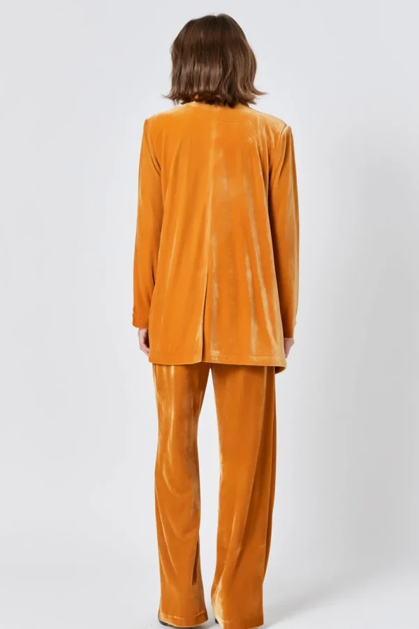 ENDLESS ROSE Pants | Tops*- Velvet Wide Leg Pants YELLOW