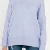 ENDLESS ROSE Sweaters & Knits*- V-Neck Long Sleeve Sweater BLUE