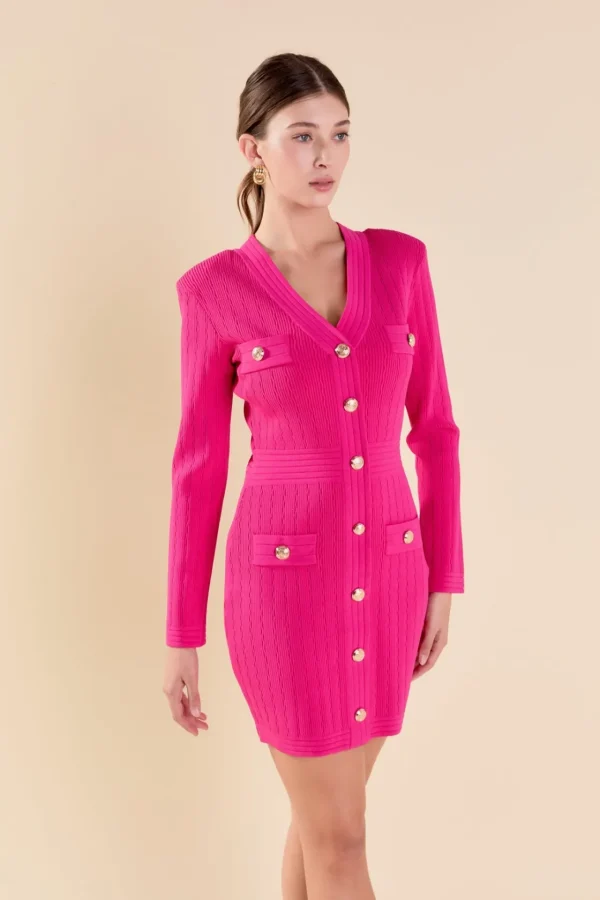 ENDLESS ROSE Knit Dresses | Sweaters & Knits*- V-neck Long Sleeve Knit Mini Dress
