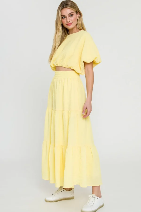 ENDLESS ROSE Tops*- Voluminous Textured Cropped Top