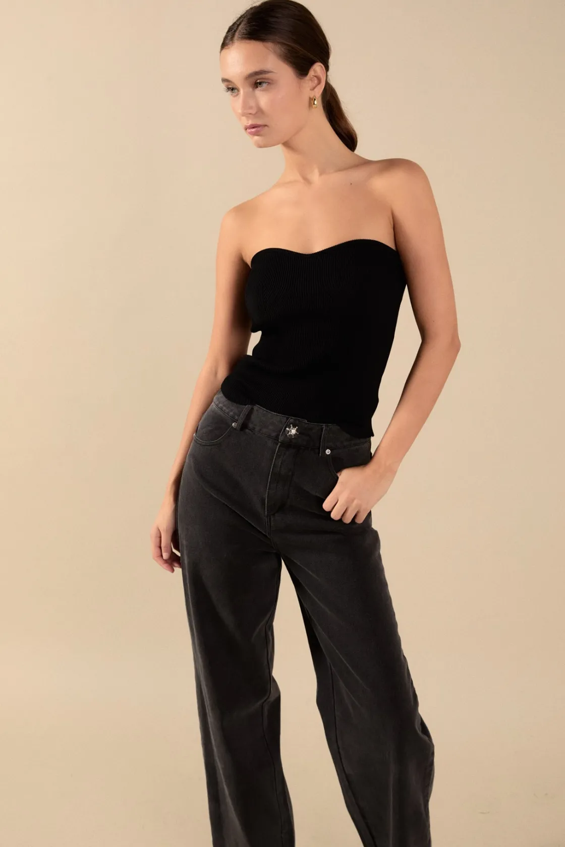 endless_rose__wide_leg_hi_3-1.webp ENDLESS ROSE Matching Sets | Pants*- Wide Leg High Waisted Jeans DARKGREY