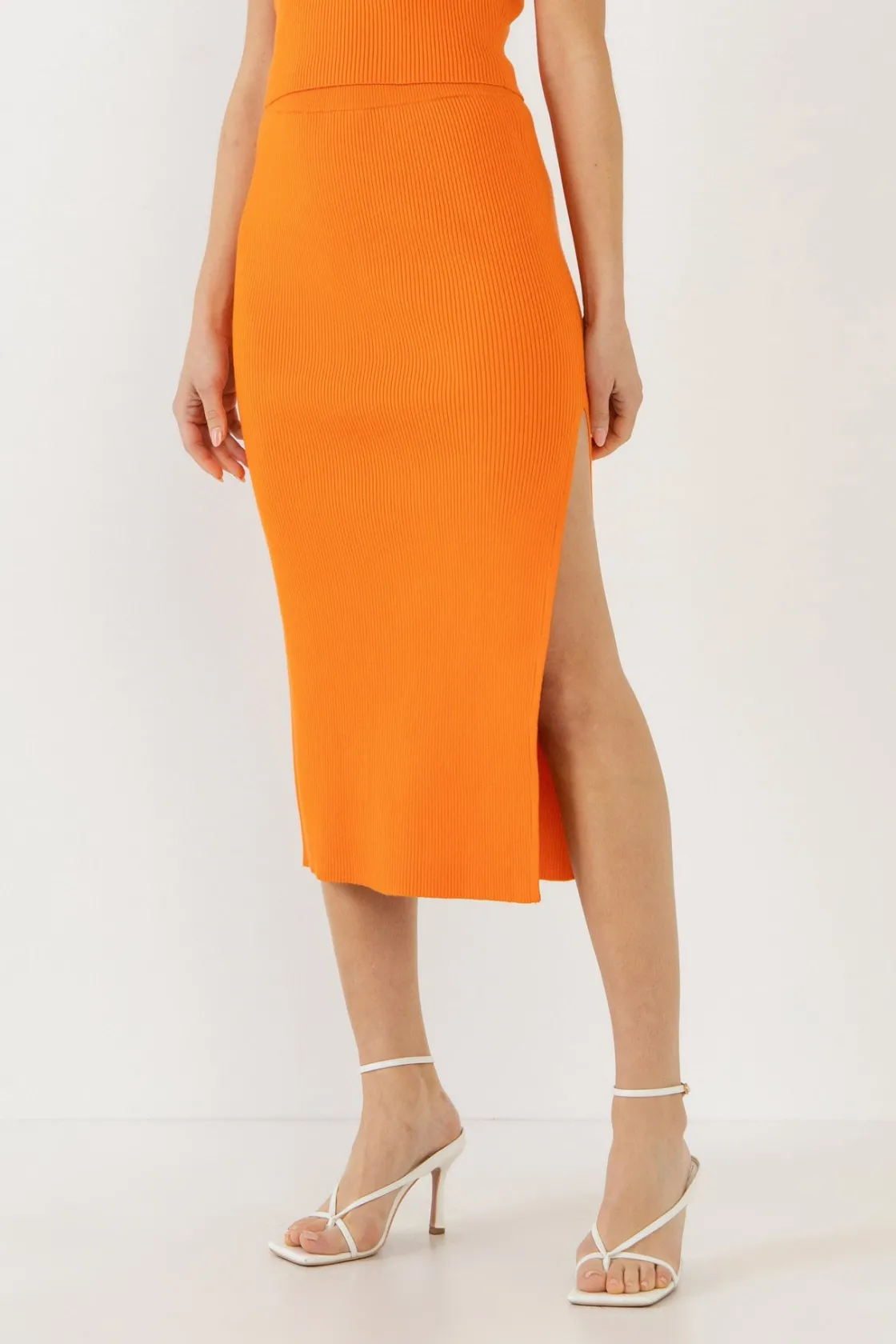 endless_rose__women_knit__0-1.webp ENDLESS ROSE Skirts | Tops*- Women Knit Skirt ORANGE
