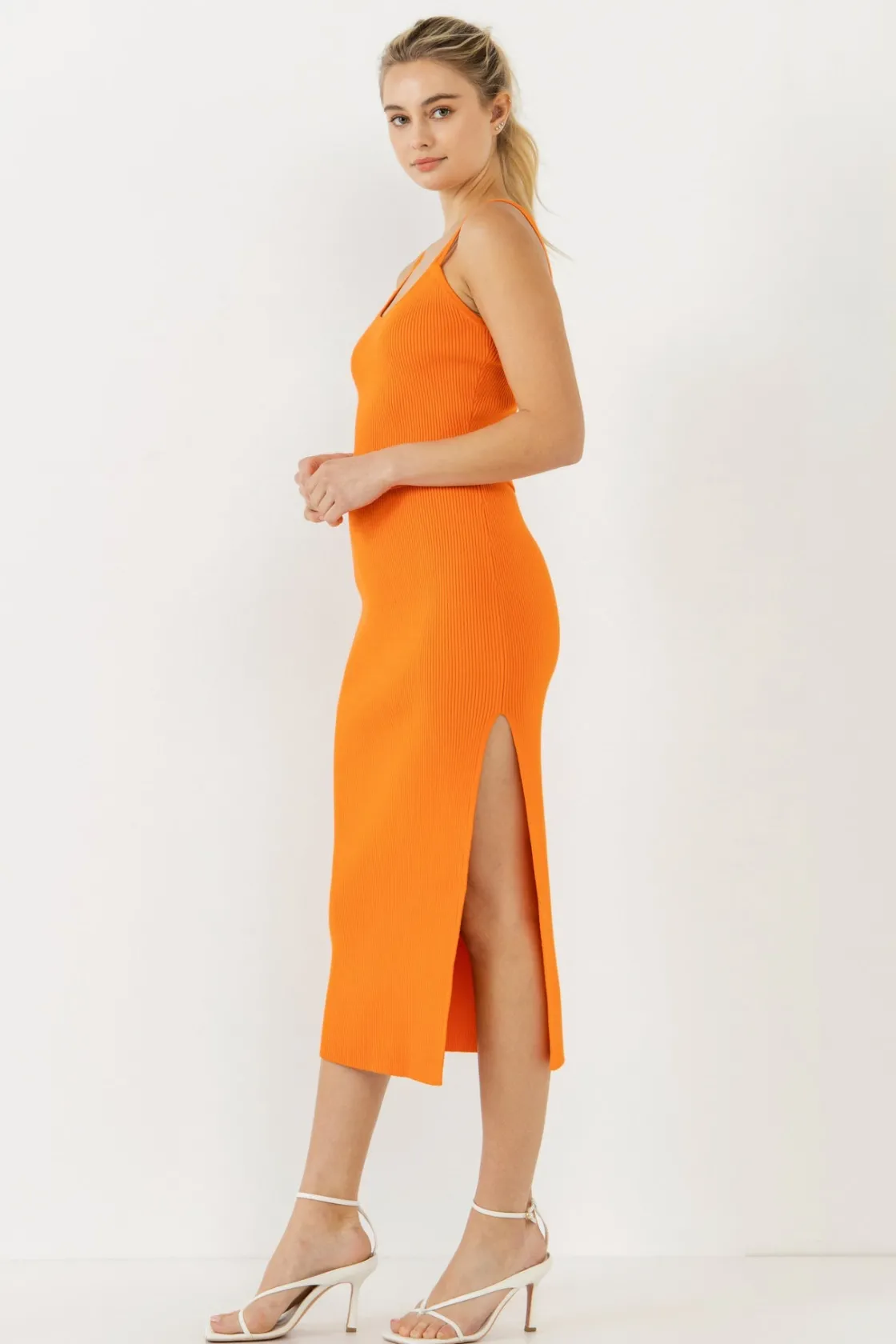 endless_rose__women_knit__1-1.webp ENDLESS ROSE Skirts | Tops*- Women Knit Skirt ORANGE