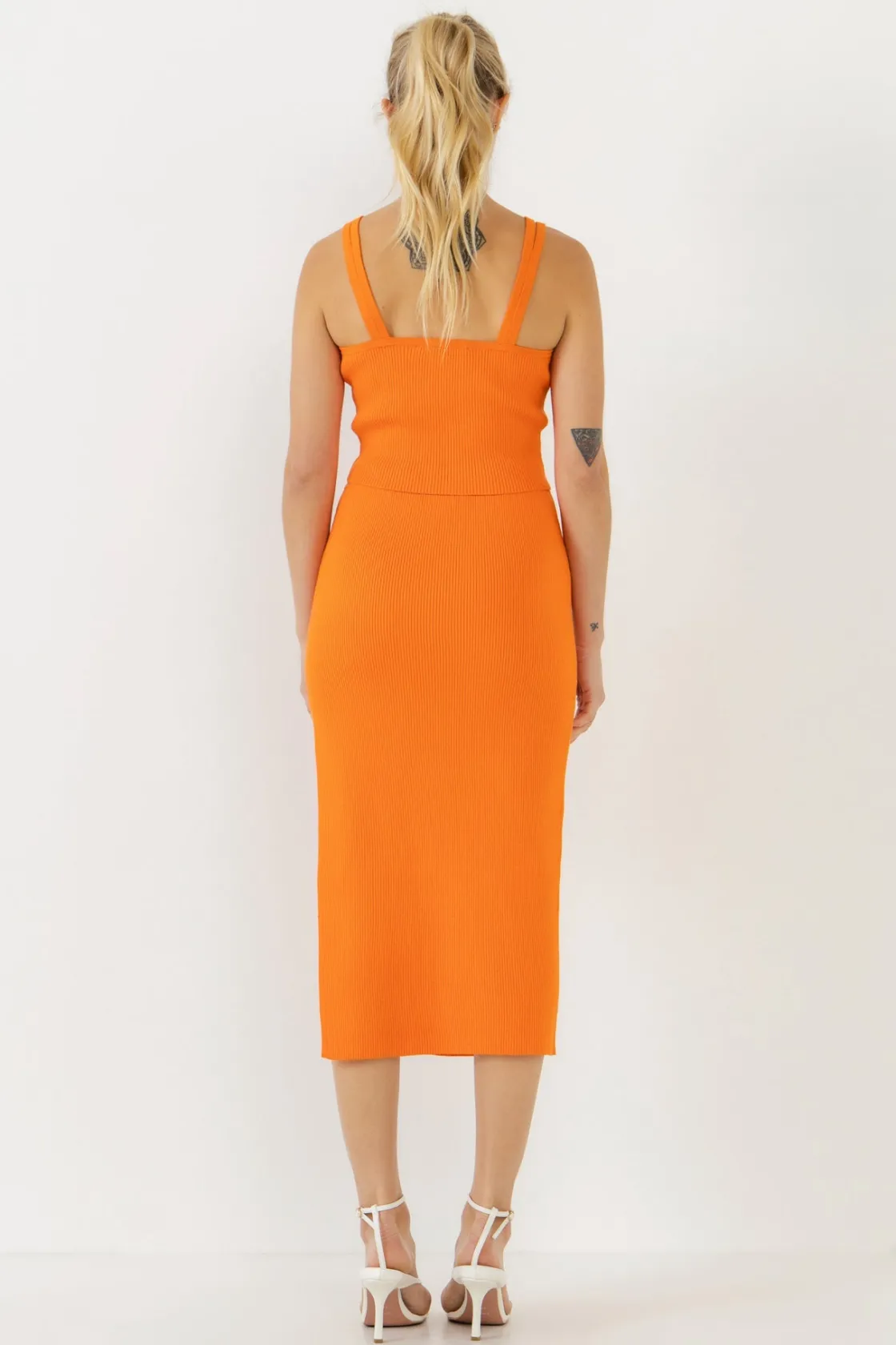 endless_rose__women_knit__2-1.webp ENDLESS ROSE Skirts | Tops*- Women Knit Skirt ORANGE