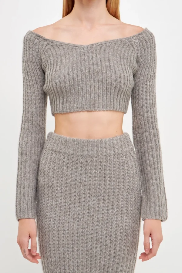 ENDLESS ROSE Sweaters & Knits | Tops*- Women's Cropped Long Sleeve Sweater