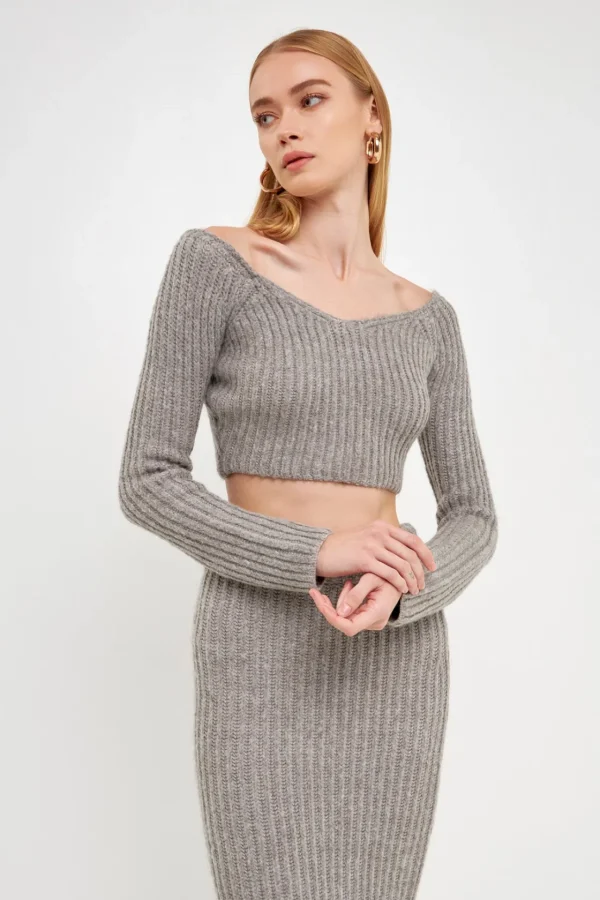 ENDLESS ROSE Sweaters & Knits | Tops*- Women's Cropped Long Sleeve Sweater
