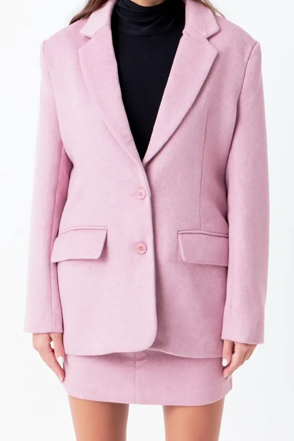 ENDLESS ROSE Jackets & Coats | Blazers*- Wool Boxy Oversize Blazer PURPLE