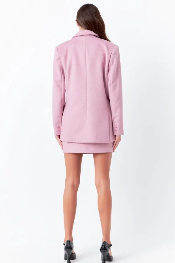 ENDLESS ROSE Jackets & Coats | Blazers*- Wool Boxy Oversize Blazer PURPLE