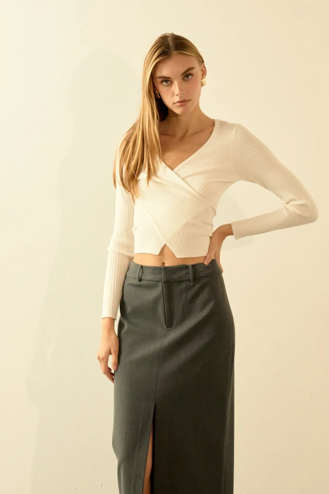 endless_rose__wrapped_det_3.webp ENDLESS ROSE Sweaters & Knits*- Wrapped Detail Sweater