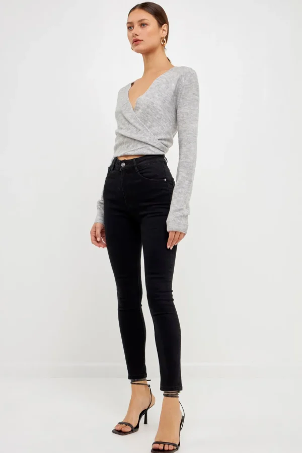 ENDLESS ROSE Tops*- Wrapped Knit Top