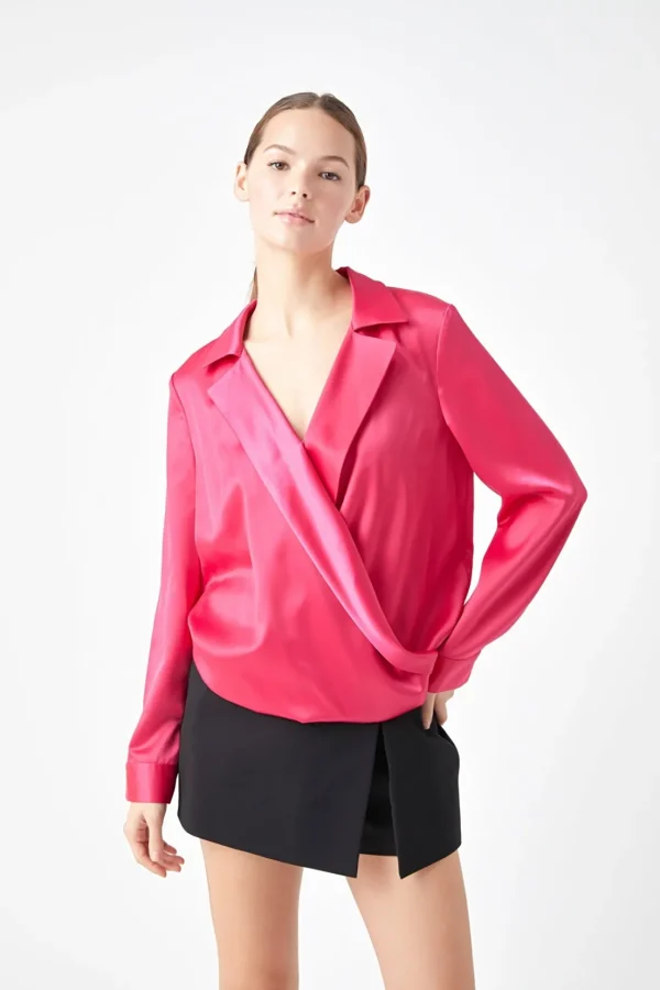 ENDLESS ROSE Shirts & Blouses | Tops*- Wrapped Satin Blouse
