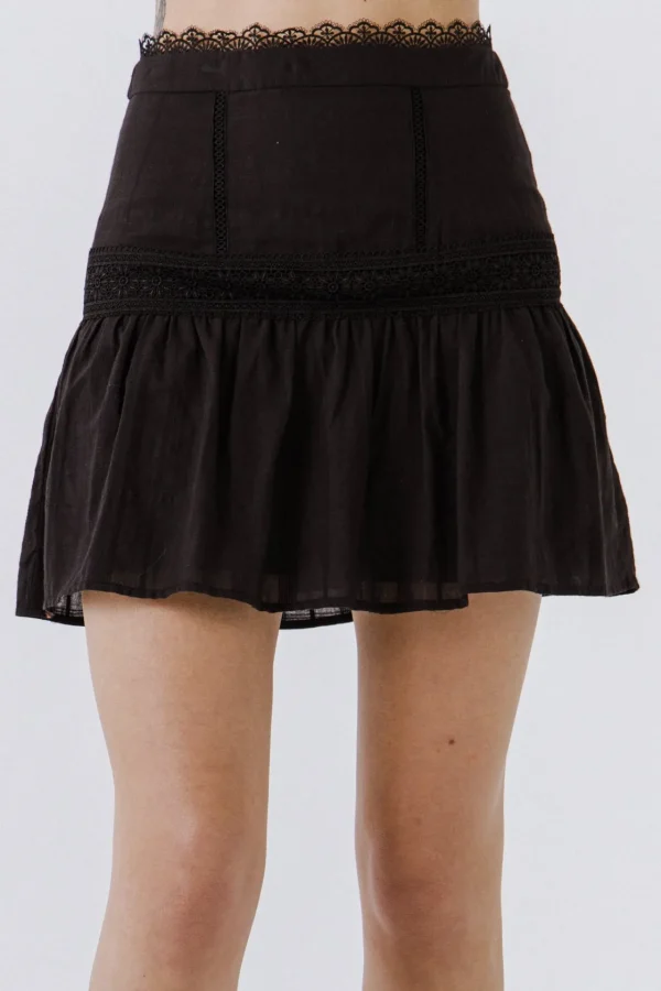 ENDLESS ROSE Skirts | Tops*- Yoke Flared Mini Skirt BLACK