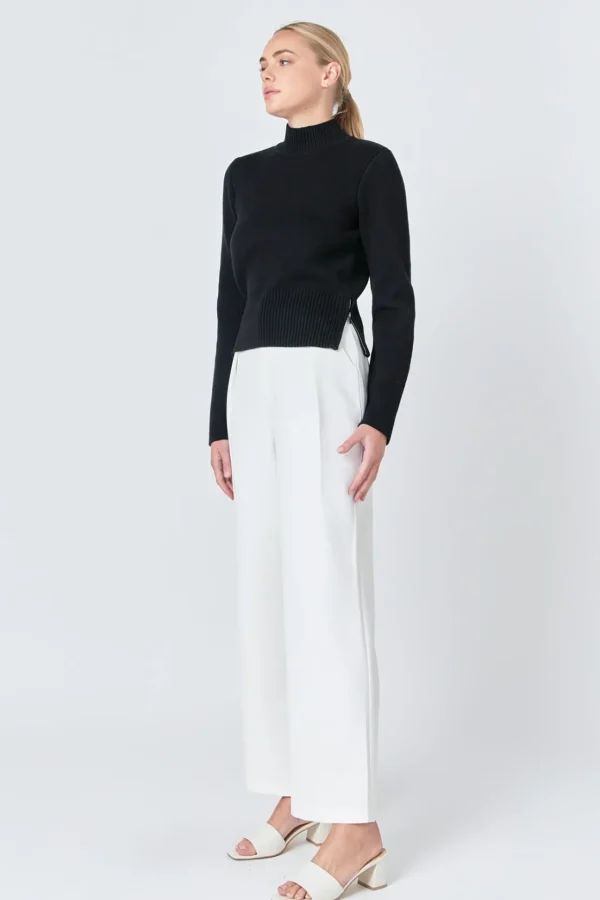 ENDLESS ROSE Sweaters & Knits | Tops*- Zip Down Sweater BLACK