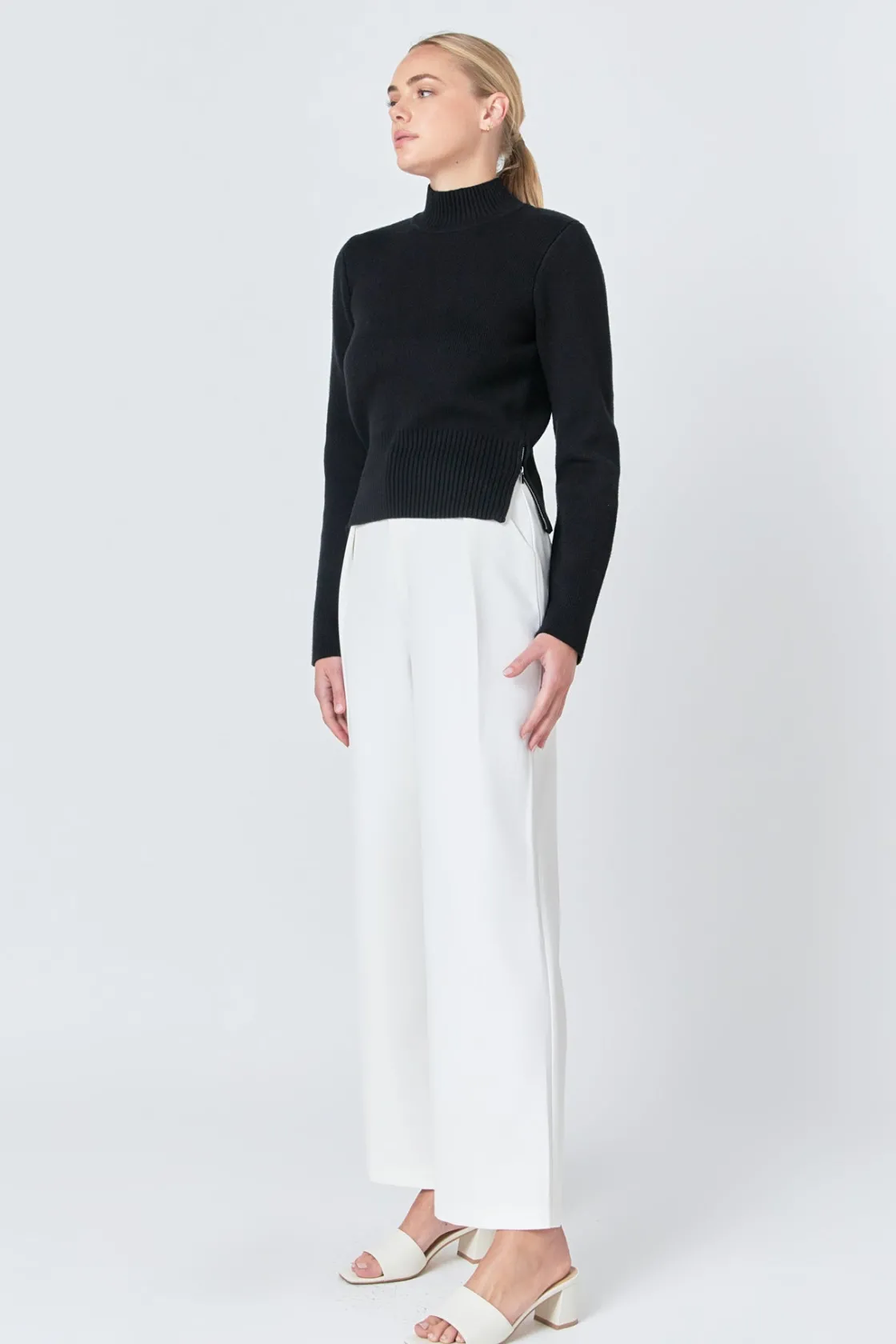 endless_rose__zip_down_sw_1.webp ENDLESS ROSE Sweaters & Knits | Tops*- Zip Down Sweater BLACK