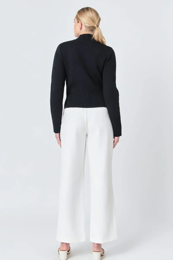 ENDLESS ROSE Sweaters & Knits | Tops*- Zip Down Sweater BLACK