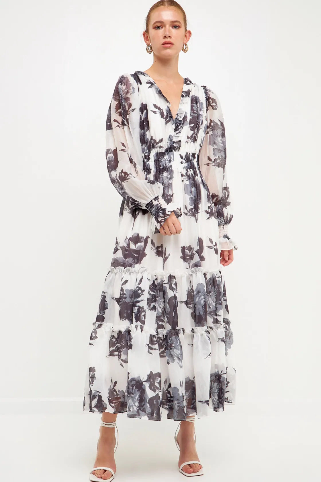endless_rose_floral_print_0-1.webp ENDLESS ROSE White Dresses | Print Takeaway*-Floral Print Midi Dress WHITE