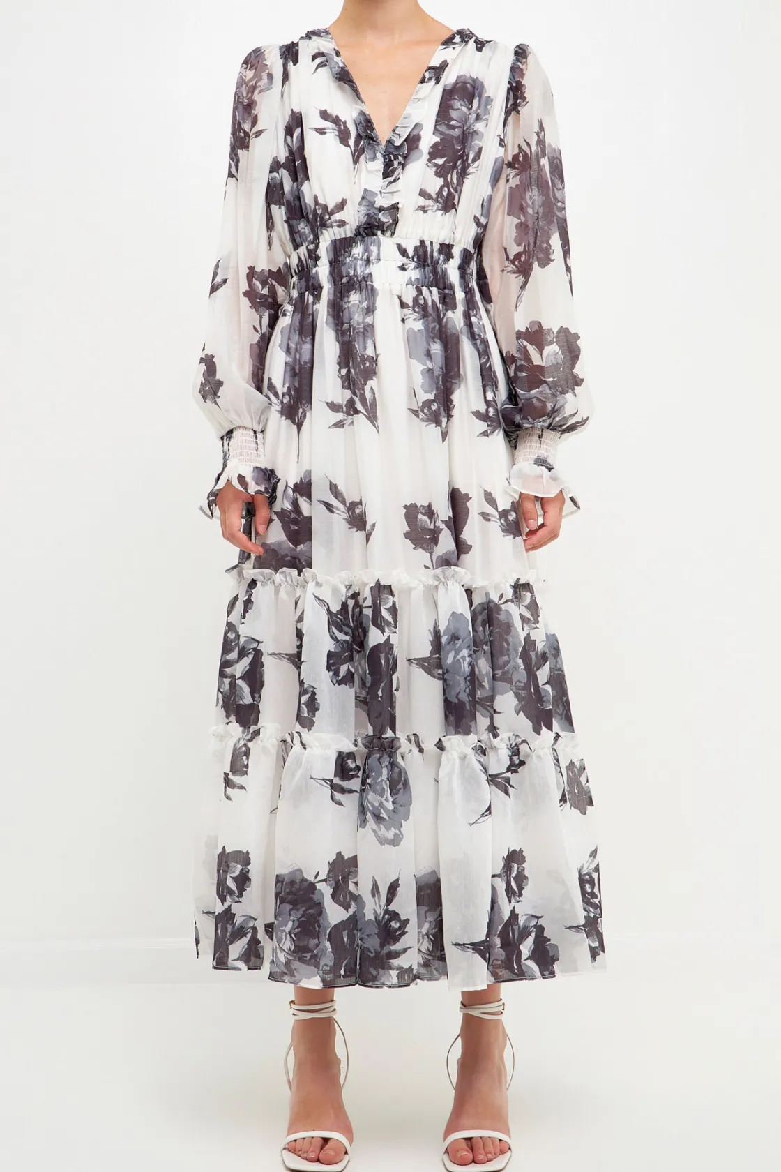 endless_rose_floral_print_3-1.webp ENDLESS ROSE White Dresses | Print Takeaway*-Floral Print Midi Dress WHITE