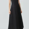 ENDLESS ROSE Strapless | Tops*-Linen Strapless Dress BLACK