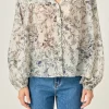 ENGLISH FACTORY Shirts & Blouses | Tops*- Abstract Floral Print Long Sleeve Blouse IVORYMULTI