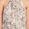 ENGLISH FACTORY Floral Dresses*- Abstract Floral Print Halter Maxi Dress IVORYMULTI
