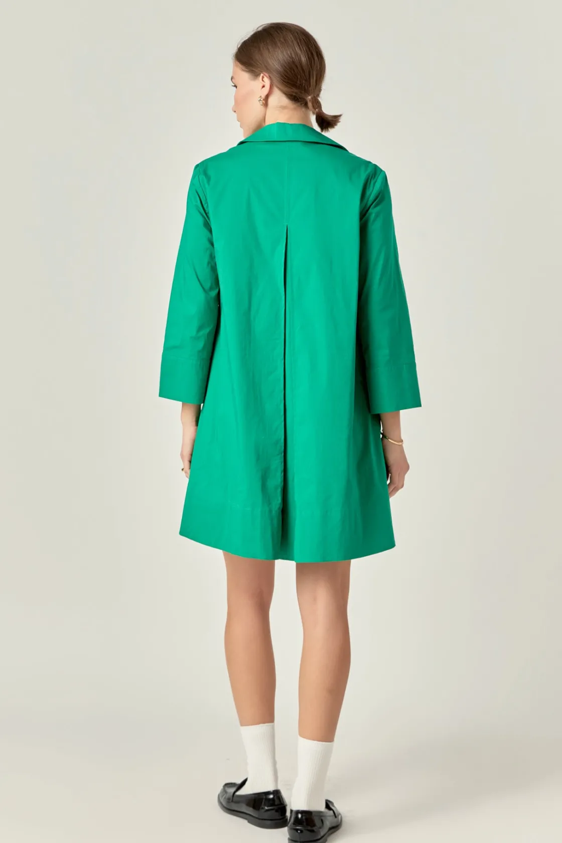 english_factory__aline_ka_2-1.webp ENGLISH FACTORY White Dresses | Tops*- A-Line Kaftan Collar Dress