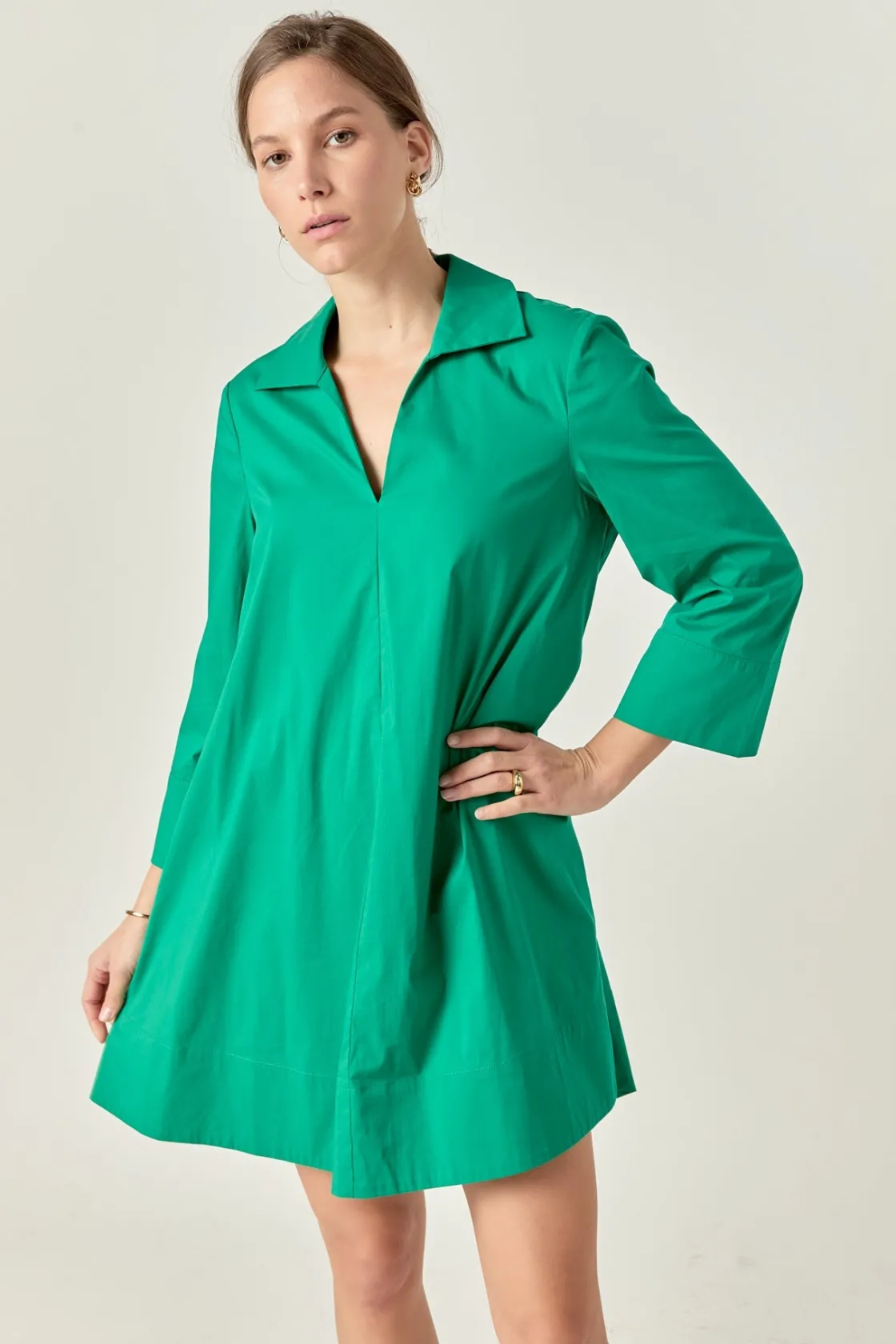 english_factory__aline_ka_3-1.webp ENGLISH FACTORY White Dresses | Tops*- A-Line Kaftan Collar Dress