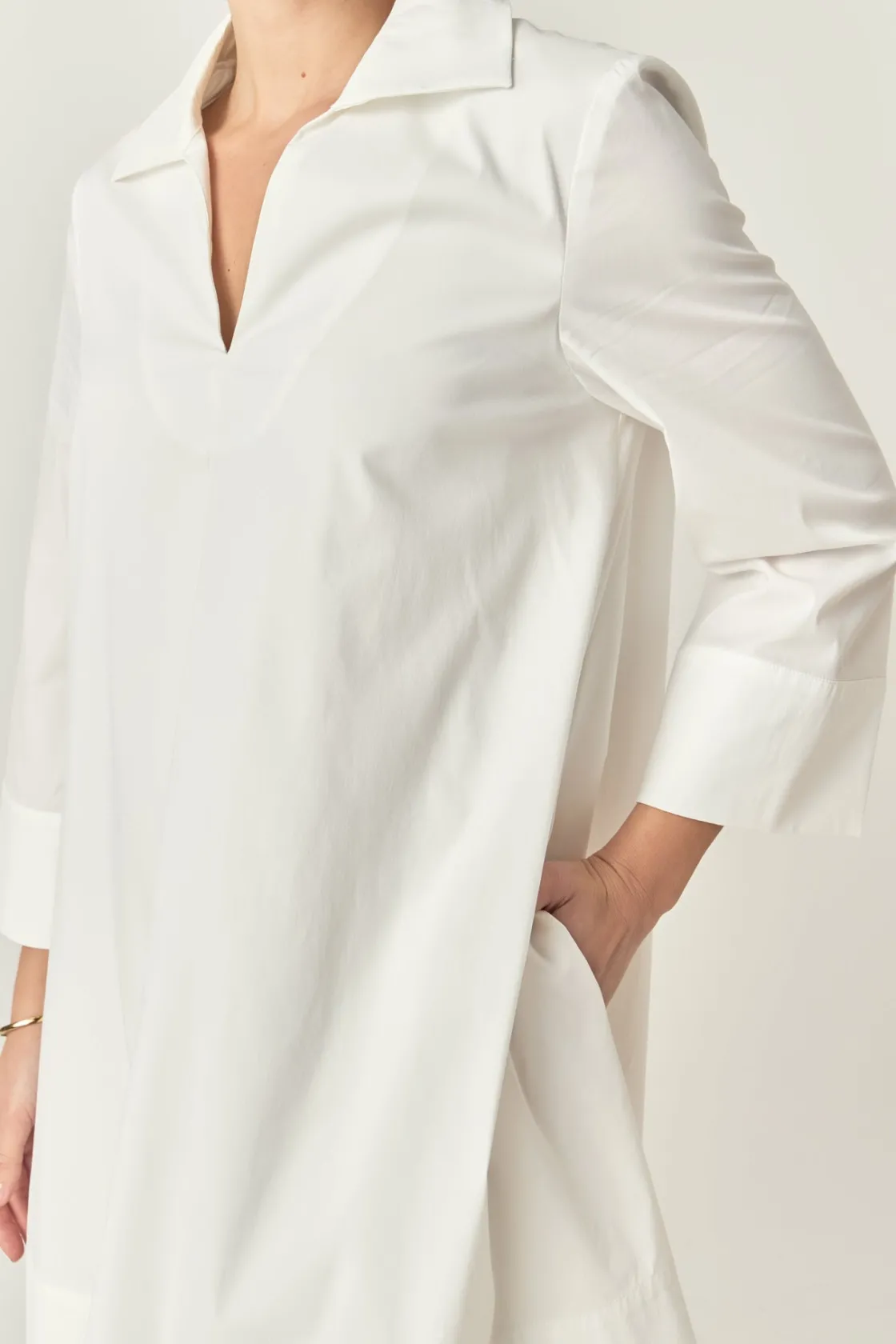 english_factory__aline_ka_5-1.webp ENGLISH FACTORY White Dresses | Tops*- A-Line Kaftan Collar Dress